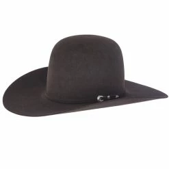 Rodeo King 7X Black Open Crown Felt Cowboy Hat