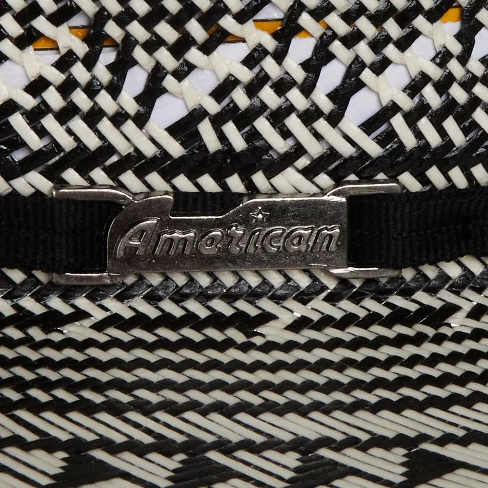 American Hats AHC 6210 Fancy Vent Ivory 4 1/4in. Brim Round Oval Open Crown Cowboy Hat - Image 2