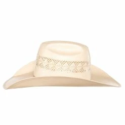 American Hats Solid Ivory And Tan Line Vent 4 1/4` Brim Champagne Band Straw Hat -NRS World Sales 6800S2CCHAMP42 21