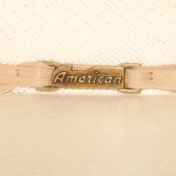 American Hats Solid Ivory And Tan Line Vent 4 1/4` Brim Champagne Band Straw Hat -NRS World Sales 6800S2CCHAMP42 31