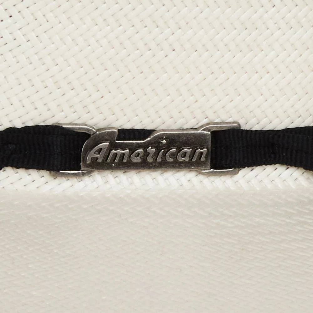 American Hats AHC 7104 Solid Weave Fancy Vent Ivory 4 1/4in. Brim Round Oval Open Crown Cowboy Hat - Image 2