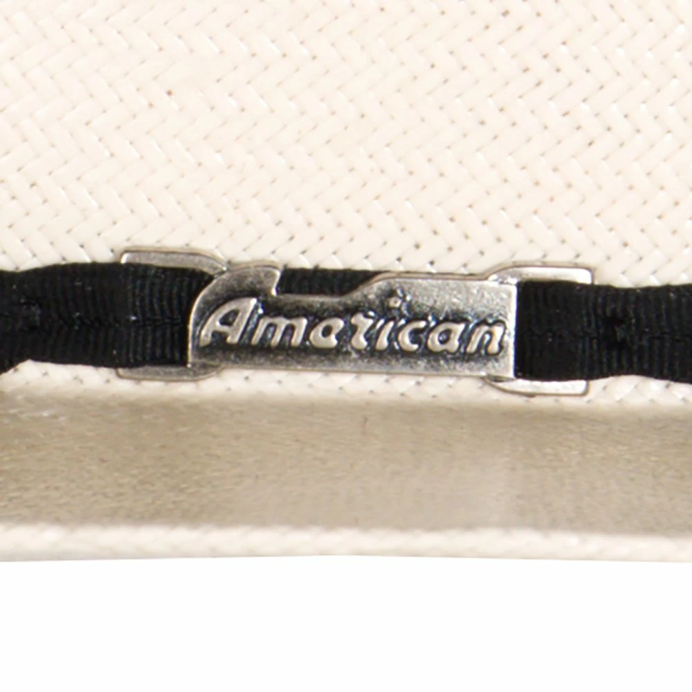American Hats Fancy Vent Ivory Black 4-1/4in. Brim Round Oval Straw Cowboy Hat 6 American Hats Fancy Vent Ivory Black 4-1/4in. Brim Round Oval Straw Cowboy Hat - Image 4