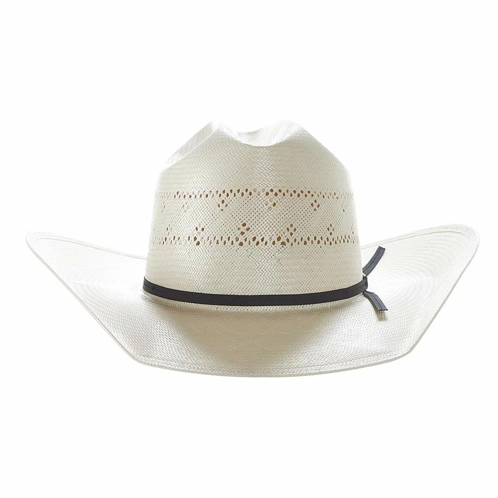 American Hats Solid Weave Fancy Vent 4in. Brim Straw Cowboy Hat - Image 2