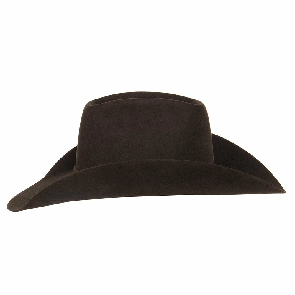American Hats 7X Chocolate Open Crown 4-1/4 Brim Felt Cowboy Hat - Image 4