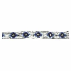 Austin Accent Inc. 7/8in. Beaded Stretch Diamond Blue/White Hat Band