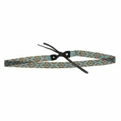 Austin Accent Inc. Beaded 3/4in. Beaded W/Tie Brown/Blue Hat Band
