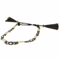 Austin Accent Inc. Bone/Bead W/Tassel Pink/White Hat Band