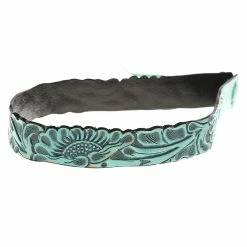 Austin Accent Inc. 1 /8in. Turquoise Leather Floral W/Tie Hat Band