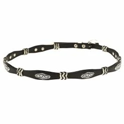 Austin Accent Black Leather/Rawhide W/Concho Hat Band