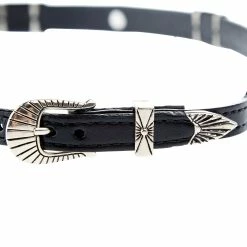 Austin Accent Inc. Black Leather Hat Band With Tbird And Turquoise Accent -NRS World Sales LC 94 3 BLK 03