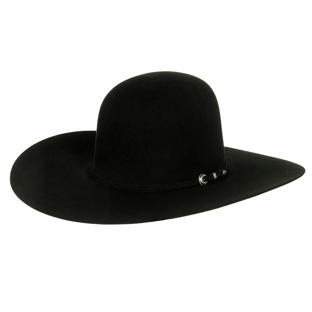 Rodeo King 5X Black Open Crown Felt Cowboy Hat - Image 5
