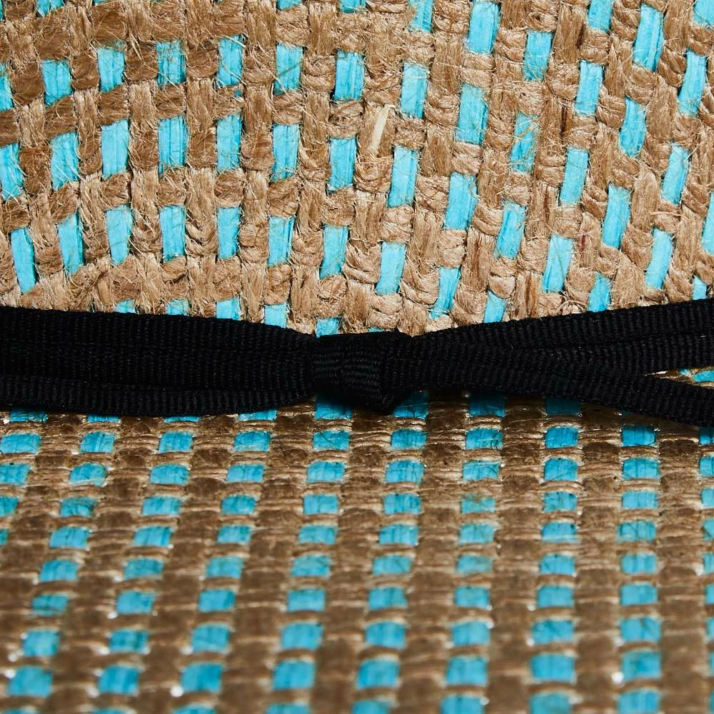 Rodeo King Turquoise Jute Open Crown 4-1/2in. Brim Straw Cowboy Hat - Image 2