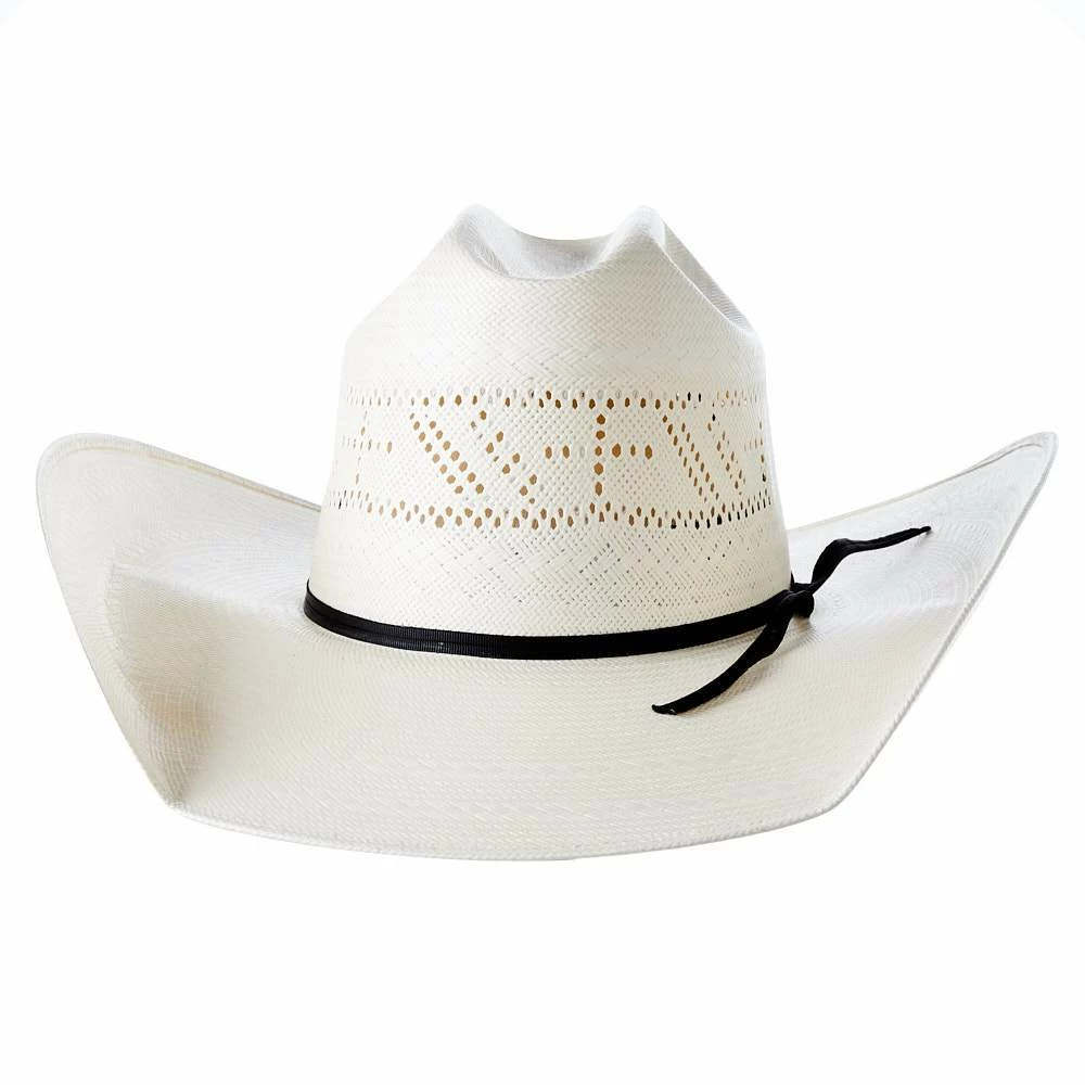 Rodeo King Ivory Cross Open Crown 4 1/2in. Brim Straw Cowboy Hat - Image 4