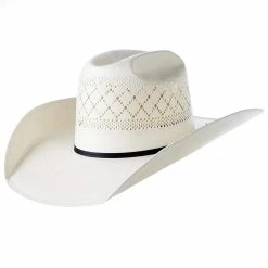 Rodeo King Ivory Double Diamond Open Crown 4 1/2in. Brim Straw Cowboy Hat 8 Rodeo King Ivory Double Diamond Open Crown 4 1/2in. Brim Straw Cowboy Hat -NRS World Sales RK210 3