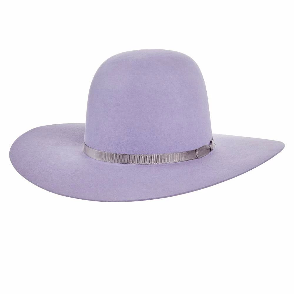 Rodeo King 7X Lilac Grey Ribbon Band 4in. Brim Felt Cowboy Hat 4 Rodeo King 7X Lilac Grey Ribbon Band 4in. Brim Felt Cowboy Hat - Image 2