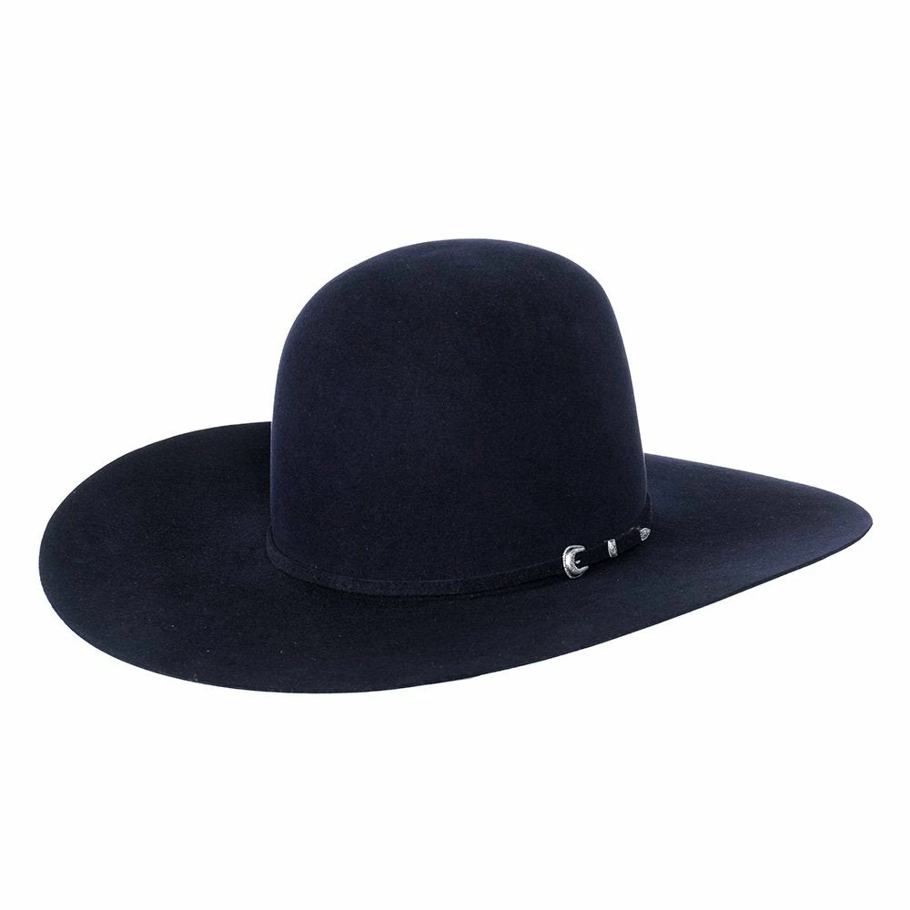 Rodeo King 7X Navy 4 1/2in. Brim Open Crown Self Band Felt Cowboy Hat 4 Rodeo King 7X Navy 4 1/2in. Brim Open Crown Self Band Felt Cowboy Hat - Image 2
