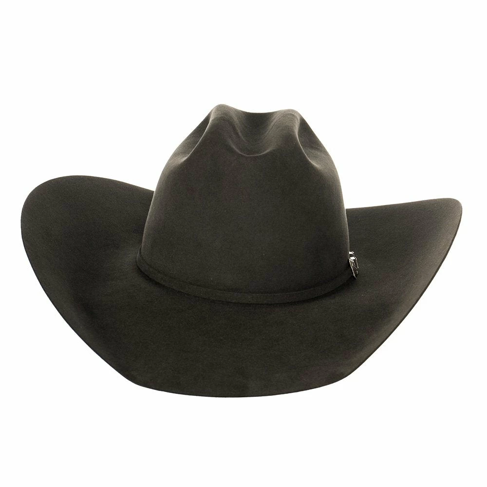 Rodeo King 60X Charcoal Open Crown 4 1/2in. Brim Self Band Felt Cowboy Hat 4 Rodeo King 60X Charcoal Open Crown 4 1/2in. Brim Self Band Felt Cowboy Hat - Image 2