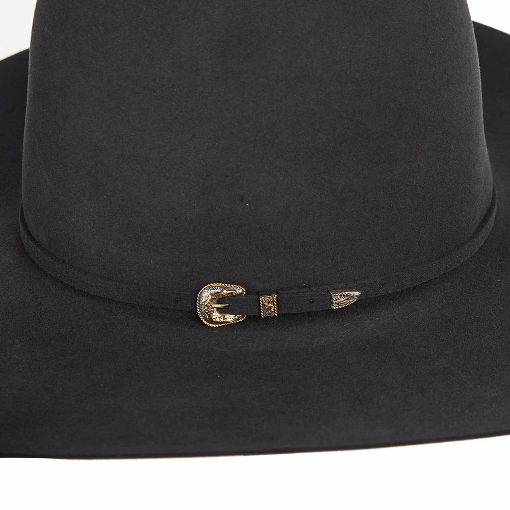 Rodeo King 60X Charcoal Open Crown 4 1/2in. Brim Self Band Felt Cowboy Hat 5 Rodeo King 60X Charcoal Open Crown 4 1/2in. Brim Self Band Felt Cowboy Hat - Image 3