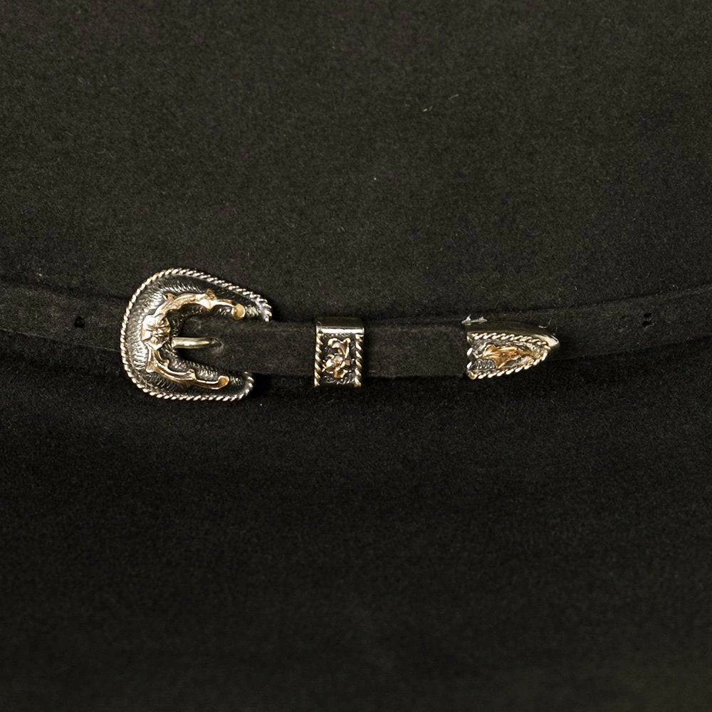 Rodeo King 60X Charcoal Open Crown 4 1/2in. Brim Self Band Felt Cowboy Hat 7 Rodeo King 60X Charcoal Open Crown 4 1/2in. Brim Self Band Felt Cowboy Hat - Image 5