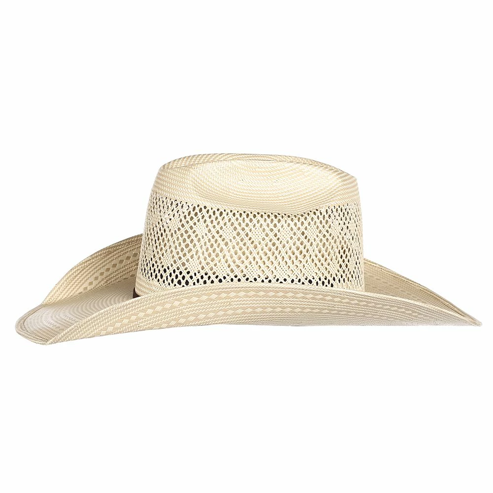 Rodeo King Diamond Breeze Open Crown 4-1/4in. Brim Natural Straw Cowboy Hat - Image 3