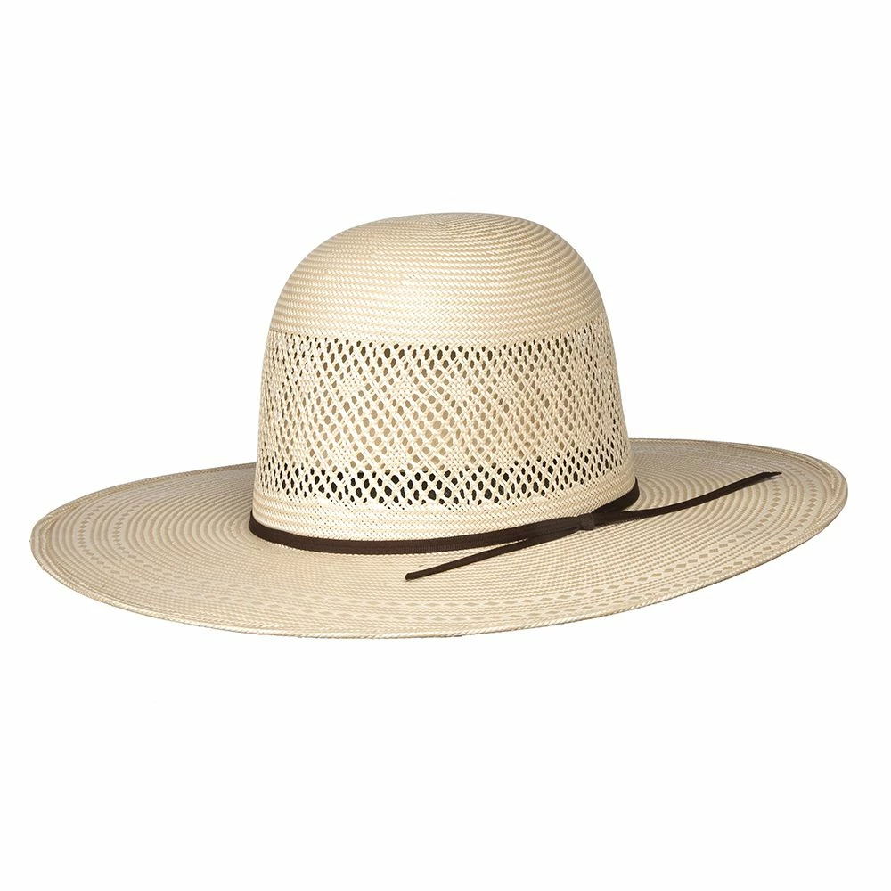 Rodeo King Diamond Breeze Open Crown 4-1/4in. Brim Natural Straw Cowboy Hat - Image 4