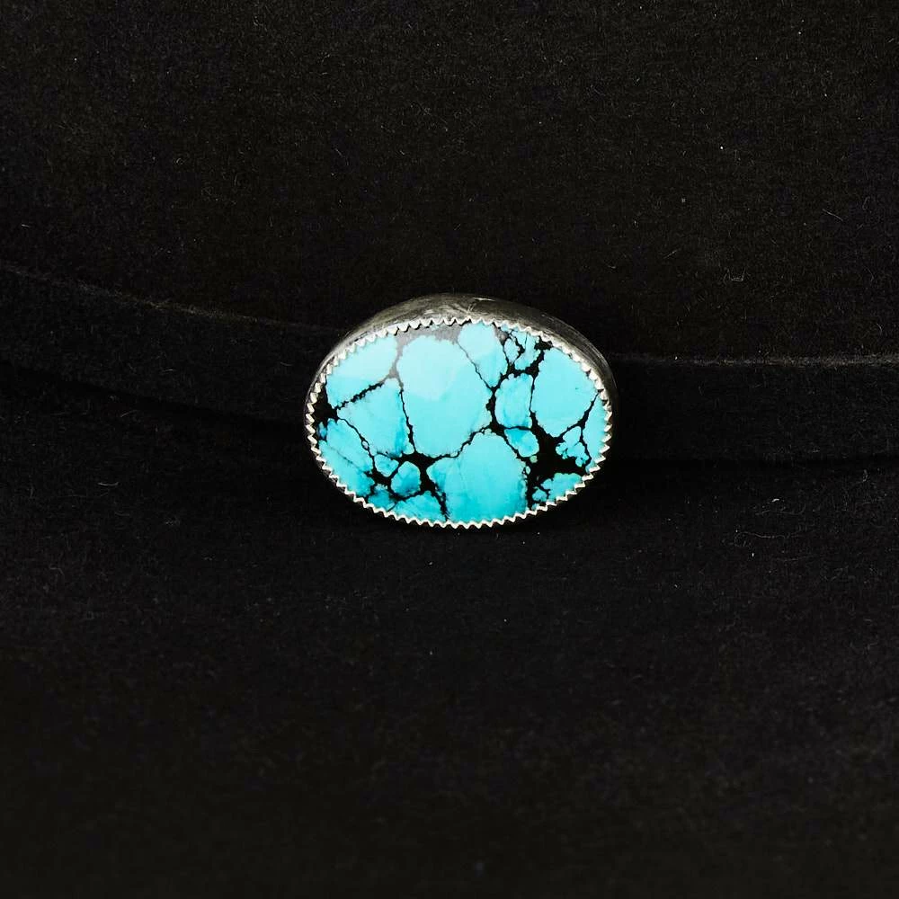 T5 Silver Turquoise Hat Slide 7 T5 Silver Turquoise Hat Slide - Image 5