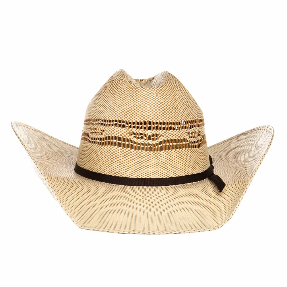 Youth Twister Ivory And Tan Bangora Straw Hat - Image 3
