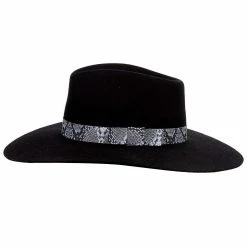 M&F Girls Pinch Front Black Fashion Hat 3 1/2` Brim -NRS World Sales T7890001 3