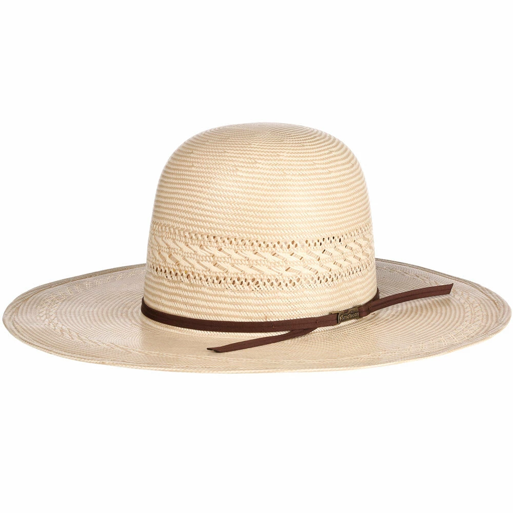 American Hats Tuf Cooper Collection 20 Star Ivory-Tan Fancy Weave 4-1/4in. Brim Straw Cowboy Hat 7 American Hats Tuf Cooper Collection 20 Star Ivory-Tan Fancy Weave 4-1/4in. Brim Straw Cowboy Hat - Image 5